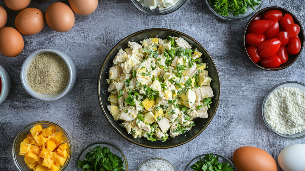 chicken salad with eggs ingredients